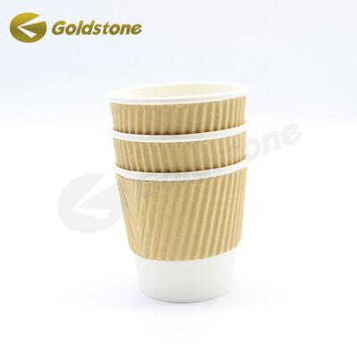 Đồ uống nóng tương thích Ripple Wall Cups Brown Kraft Ripple Cups cho đa năng