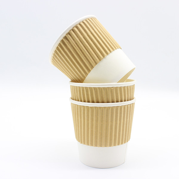 Kết hợp cách điện Kraft Ripple giấy cốc và cách điện cho đồ uống nóng và lạnh 1