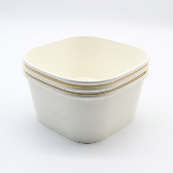 FDA Square Eco Friendly Takeaway Food Container Tùy chỉnh đồ ăn đóng gói Quảng trường Bowl giấy 3