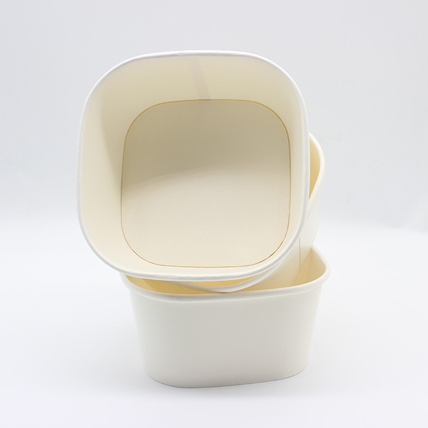 FDA Square Eco Friendly Takeaway Food Container Tùy chỉnh đồ ăn đóng gói Quảng trường Bowl giấy 2