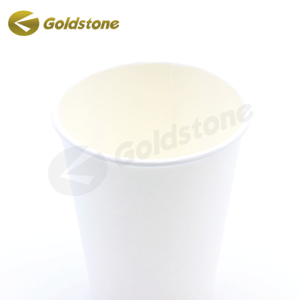 Cốc giấy tường đơn không nhựa xanh bền vững 12 oz Cốc cà phê dùng một lần 0
