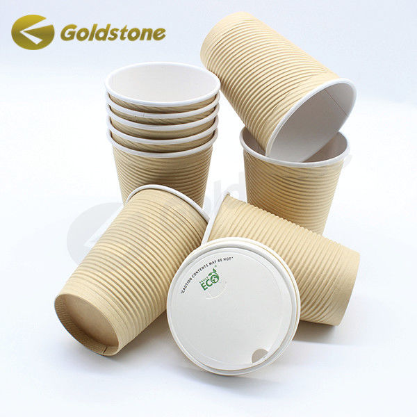 Logo tùy chỉnh Ripple Wall Paper Cup Rùi chống rò rỉ Ripple cách nhiệt cho cà phê và trà 0