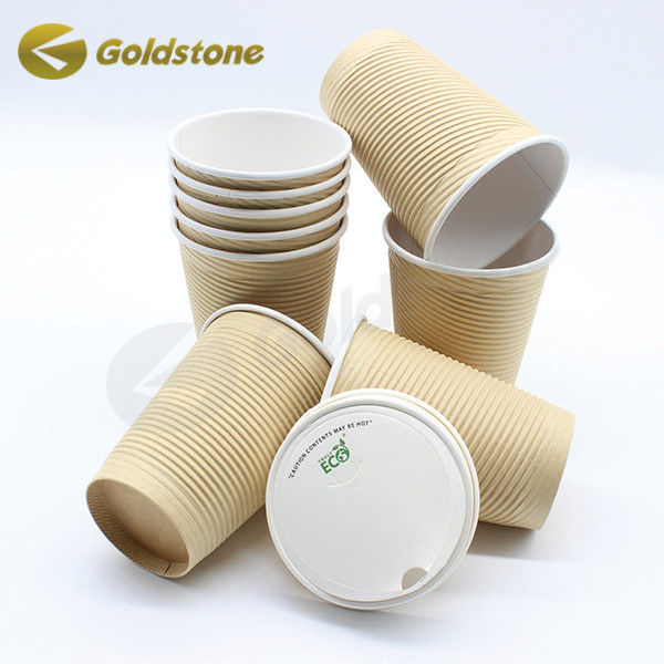 Logo tùy chỉnh Ripple Wall Paper Cup Rùi chống rò rỉ Ripple cách nhiệt cho cà phê và trà 1